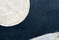 a painting of a moon with a white dot in the middle