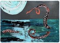a painting of an octopus in the water